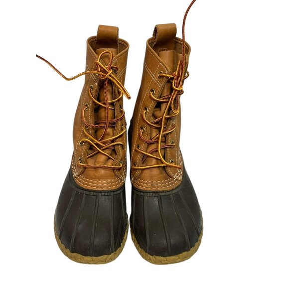 LL BEAN 212880 Women's Waterproof Duck Boots Sz 6 Leather 8" Brown Gorpcore USA - Picture 2 of 9